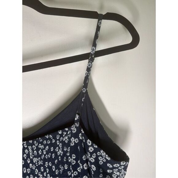 Loft Navy Blue Daisy Print Midi Sun Dress size 4NWT - Picture 10 of 12